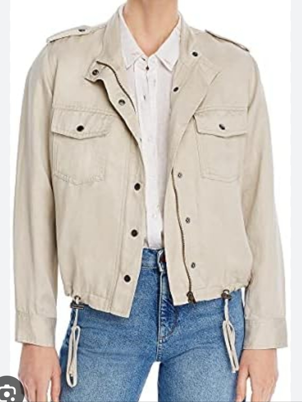 Rails Beige Military Field Jacket - Women's Light Neutral Coat